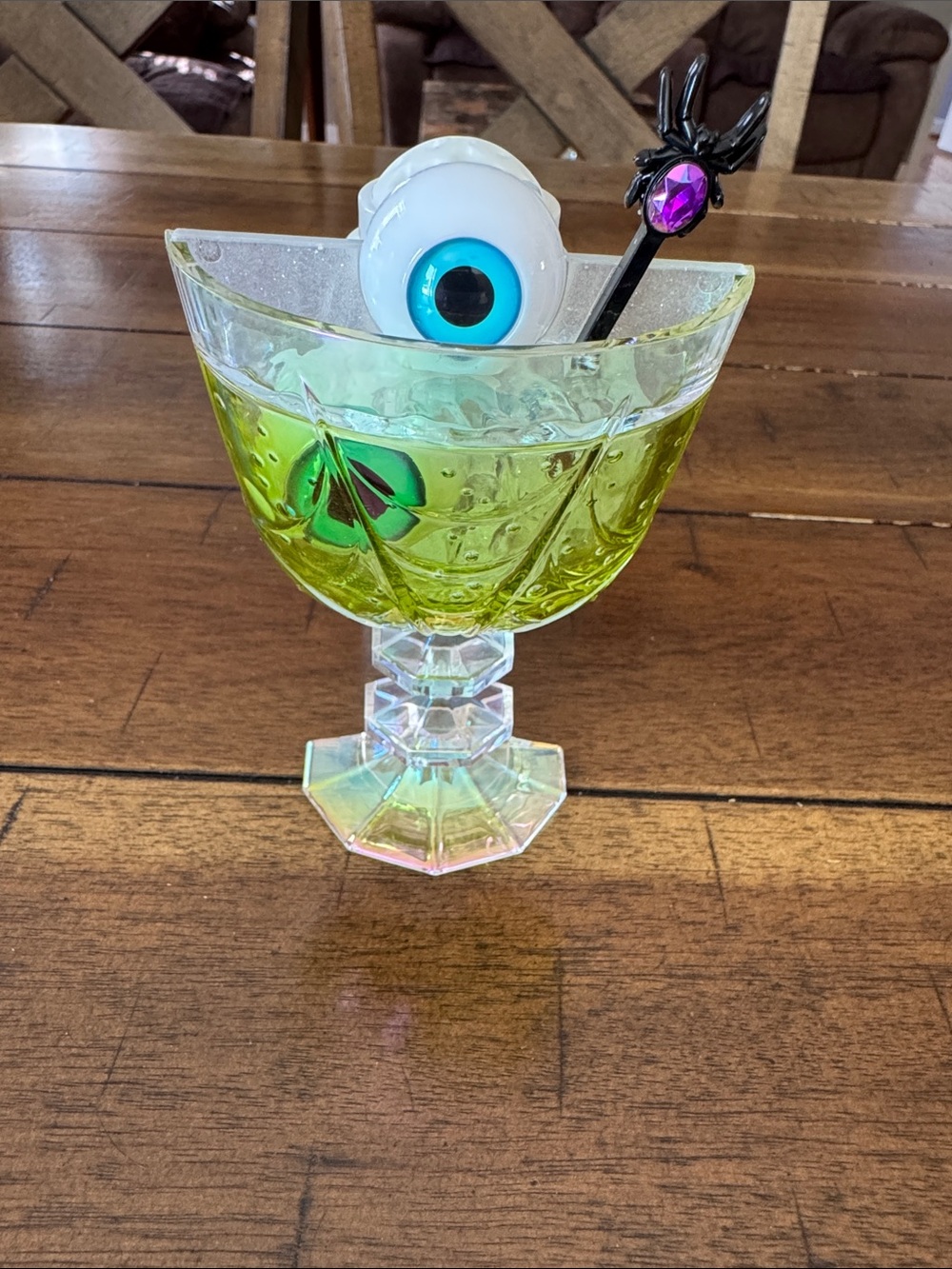 Bath & Body Works Iridescent Lime-Green Glass Compote